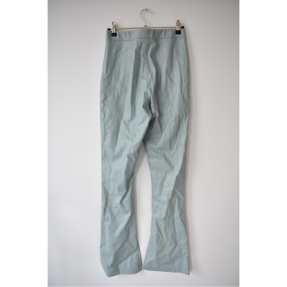 Topshop Faux Leather Flared Pants with Split Hem - Picture 6 of 9
